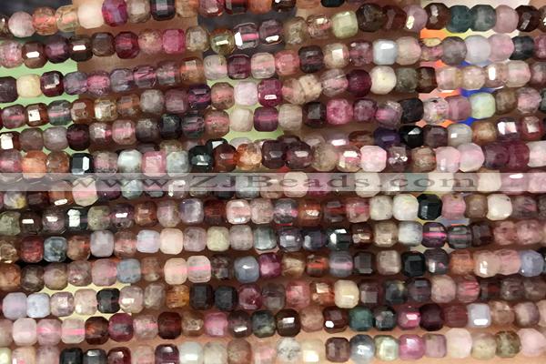 CUBE42 15 inches 2.5mm faceted cube pink spinel gemstone beads