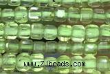 CUBE47 15 inches 2mm faceted cube olive quartz gemstone beads