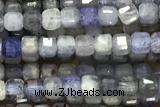 CUBE51 15 inches 2.5mm faceted cube iolite gemstone beads