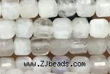 CUBE52 15 inches 3mm faceted cube white moonstone gemstone beads