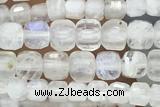 CUBE53 15 inches 3mm faceted cube white moonstone gemstone beads