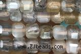 CUBE60 15 inches 3.5mm faceted cube moonstone gemstone beads