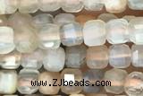 CUBE64 15 inches 2.5mm faceted cube moonstone gemstone beads