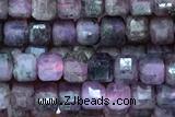 CUBE75 15 inches 2.5mm faceted cube ruby sapphire gemstone beads