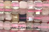 CUBE80 15 inches 3mm faceted cube morganite gemstone beads