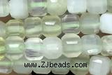 CUBE81 15 inches 3mm faceted cube prehnite gemstone beads