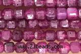 CUBE84 15 inches 2mm faceted cube ruby gemstone beads