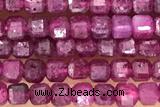 CUBE84 15 inches 2mm faceted cube ruby gemstone beads