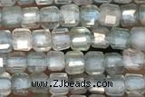 CUBE86 15 inches 3mm faceted cube quartz gemstone beads