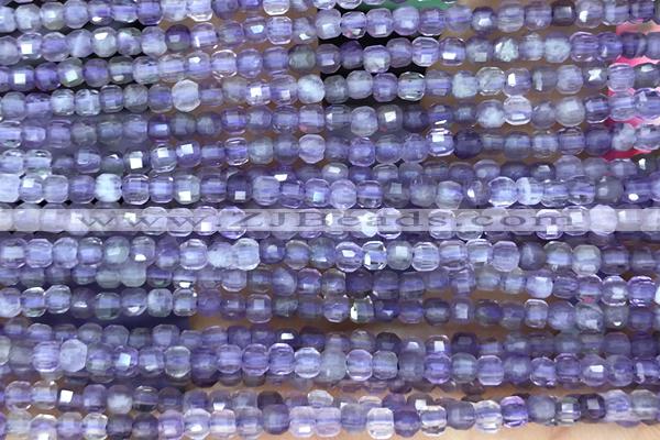 CUBE92 15 inches 2mm faceted cube amethystg emstone beads