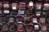 CUBE93 15 inches 3mm faceted cube red garnet gemstone beads