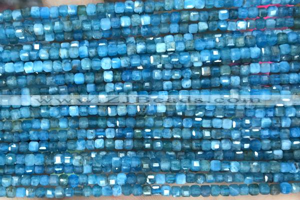 CUBE95 15 inches 2mm faceted cube apatite gemstone beads