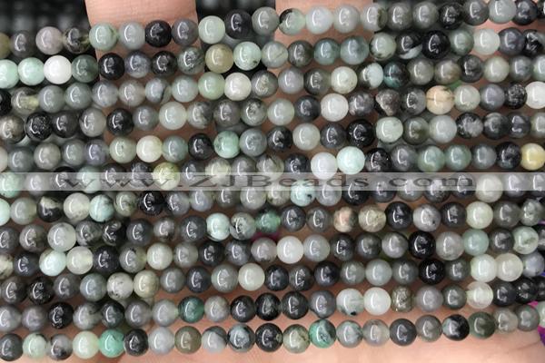 EMER01 15 inches 4mm round emerald gemstone beads
