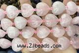 HEAR03 15 inches 20mm heart rose quartz gemstone beads