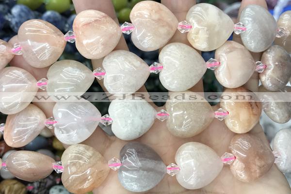 HEAR04 15 inches 20mm heart jade gemstone beads