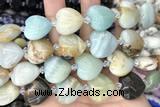 HEAR06 15 inches 20mm heart amazonite gemstone beads