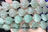 HEAR07 15 inches 20mm heart green aventurine gemstone beads