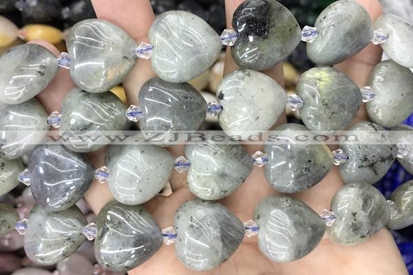 HEAR08 15 inches 20mm heart labradorite gemstone beads