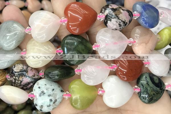 HEAR10 15 inches 20mm heart gemstone beads