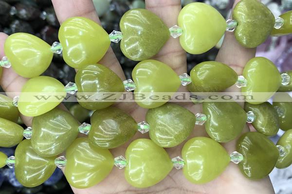 HEAR11 15 inches 20mm heart jade gemstone beads