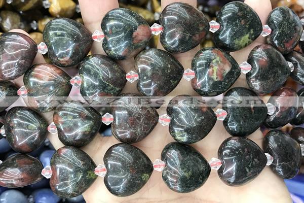 HEAR23 15 inches 20mm heart gemstone beads