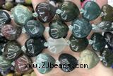 HEAR25 15 inches 20mm heart Indian agate gemstone beads