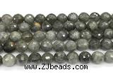 LABR11 15 inches 14mm faceted round labradorite gemstone beads