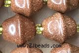 MIXE28 15 inches 9*11mm goldstone gemstone beads