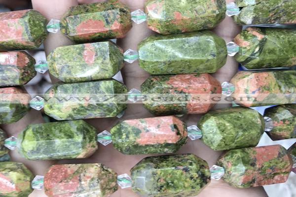 NUGG01 15 inches 12*25mm – 13*28mm faceted nuggets unakite beads