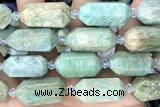 NUGG10 15 inches 12*25mm – 13*28mm faceted nuggets amazonite beads