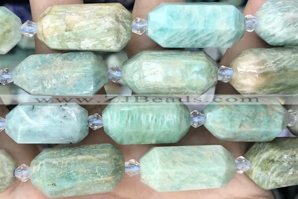 NUGG10 15 inches 12*25mm – 13*28mm faceted nuggets amazonite beads