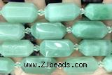 NUGG14 15 inches 12*25mm – 13*28mm faceted nuggets green aventurine beads