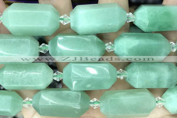 NUGG14 15 inches 12*25mm – 13*28mm faceted nuggets green aventurine beads