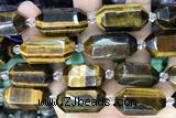 NUGG15 15 inches 12*25mm – 13*28mm faceted nuggets yellow tiger eye beads