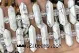 NUGG30 15 inches 8*32mm faceted nuggets white howlite gemstone beads