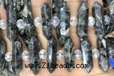 NUGG39 15 inches 8*32mm faceted nuggets black labradorite gemstone beads