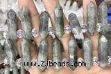 NUGG47 15 inches Top drilled 8*32mm faceted nuggets labradorite gemstone beads