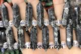 NUGG53 15 inches Top drilled 8*32mm faceted nuggets black labradorite gemstone beads
