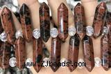NUGG56 15 inches Top drilled 8*32mm faceted nuggets mahogany obsidian gemstone beads