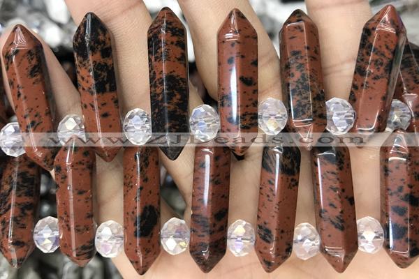 NUGG56 15 inches Top drilled 8*32mm faceted nuggets mahogany obsidian gemstone beads