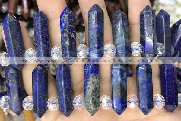 NUGG57 15 inches Top drilled 8*32mm faceted nuggets lapis lazuli gemstone beads
