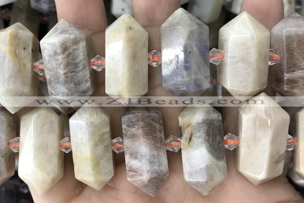 NUGG61 15 inches 12*23mm - 15*30mm faceted nuggets moonstone gemstone beads