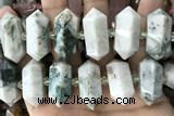 NUGG63 15 inches 12*23mm - 15*30mm faceted nuggets jade gemstone beads