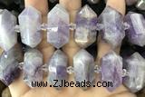 NUGG64 15 inches 12*23mm - 15*30mm faceted nuggets dogtooth amethyst gemstone beads