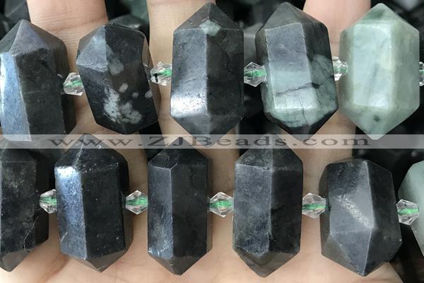 NUGG73 15 inches 12*23mm - 15*30mm faceted nuggets jade gemstone beads