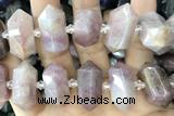 NUGG74 15 inches 12*23mm - 15*30mm faceted nuggets rose quartz gemstone beads