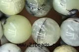 OPAL02 15 inches 8mm round green opal gemstone beads