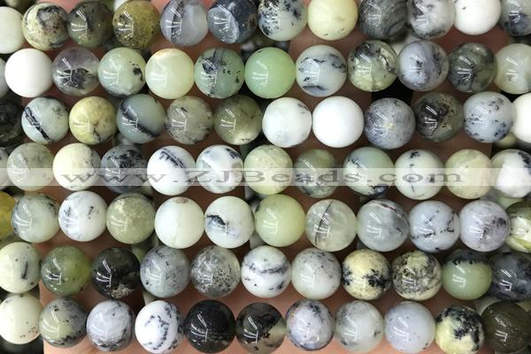 OPAL02 15 inches 8mm round green opal gemstone beads