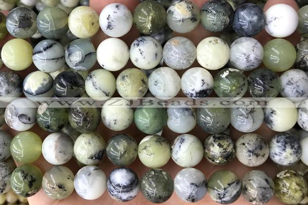 OPAL03 15 inches 10mm round green opal gemstone beads