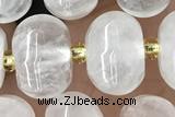 PUMP01 15 inches 9*12mm pumpkin white jade beads